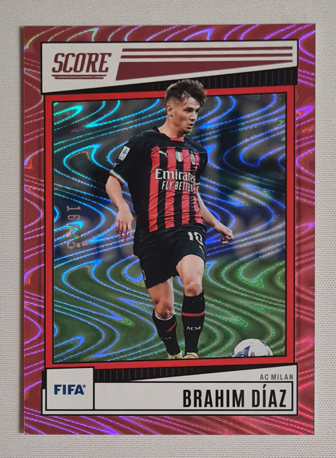 Brahim Diaz - 2022/23 Panini Score FIFA Soccer AC Milan #2 Pink Swirl Parallel /45