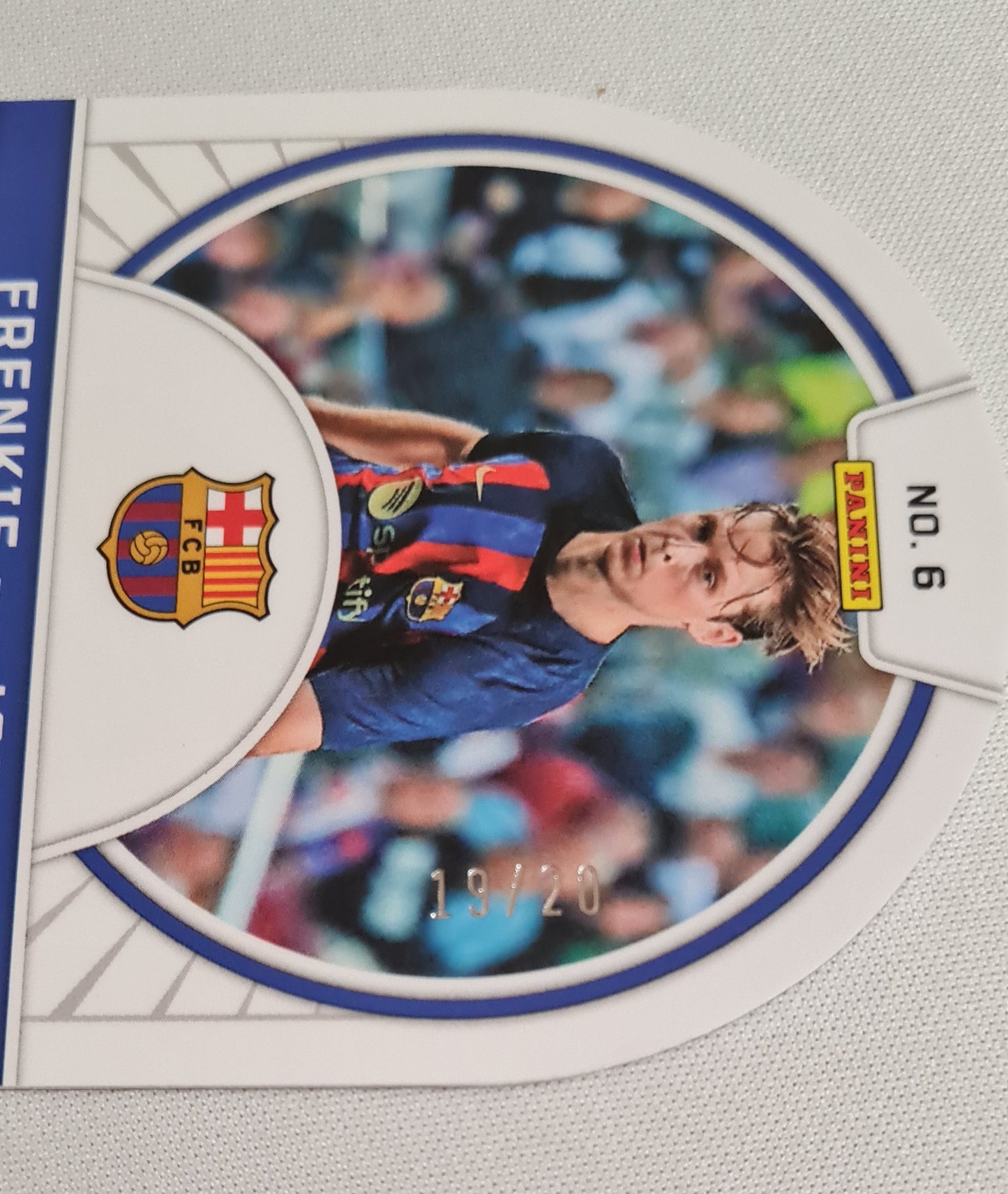 Frenkie de Jong - 2022/23 Panini Obsidian - Tunnel Vision - Soccer FC Barcelona #6 Die Cut Etch Blue /20