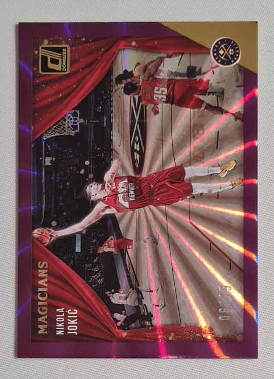 Nikola Jokic - 2021/22 Panini Donruss Basketball NBA Denver Nuggets #10 Magicians Holo Red Laser /15 Case Hit