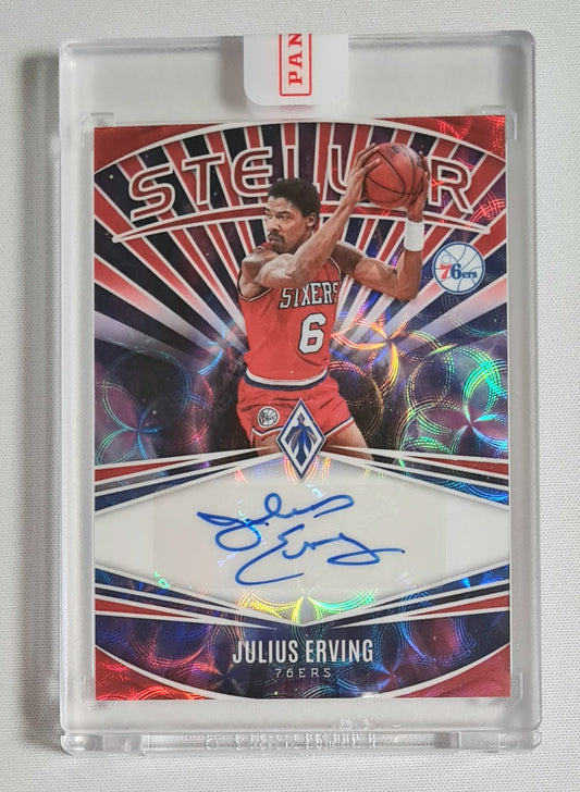 Julius Erving - 2023/24 Panini Phoenix Basketball NBA Philadelphia 76ers - Stellar - #SS-JEV /25 Autograph