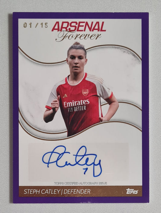Steph Catley - 2024 Topps Certified Autograph Card Arsenal Forever #AW-SC Purple /15 Autograph