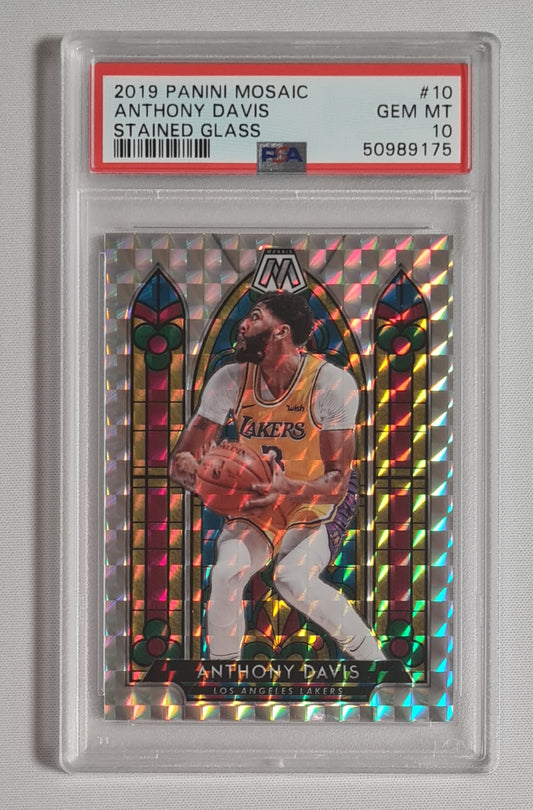 Anthony Davis - 2019 Panini Mosaic Prizm - Stained Glass - Basketball LA Lakers #10 PSA 10 GEM MT