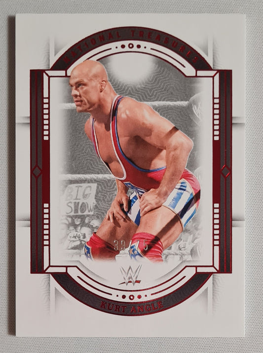 Kurt Angle - 2024 Panini National Treasures WWE Wrestling #26 Red Foil Parallel /75