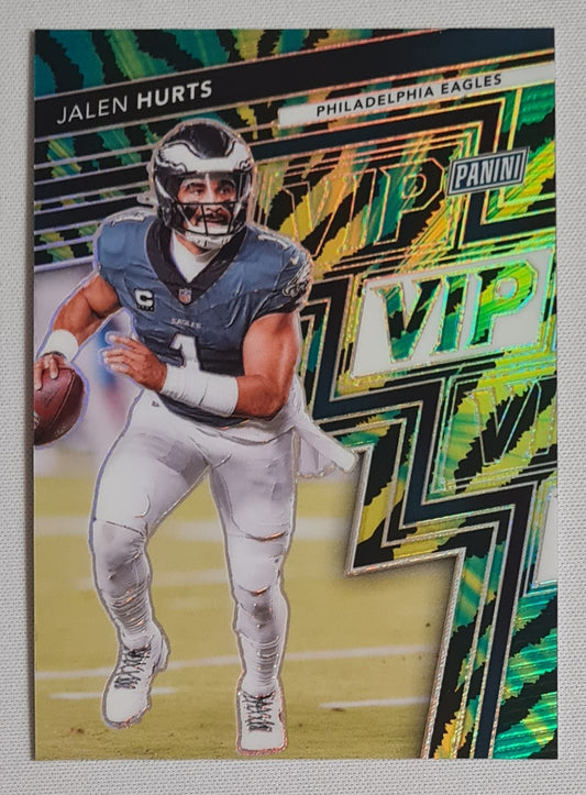 Jalen Hurts - 2025 Panini The National VIP Panini NFL Football Philadelphia Eagles #31 Green/gold Baja Tiger Strips