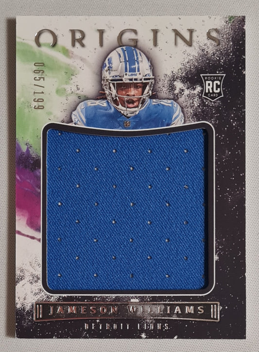 Jameson Williams - 2022 Panini Origins Football NFL Lions (RC) #JUM-JWI / Patch /199