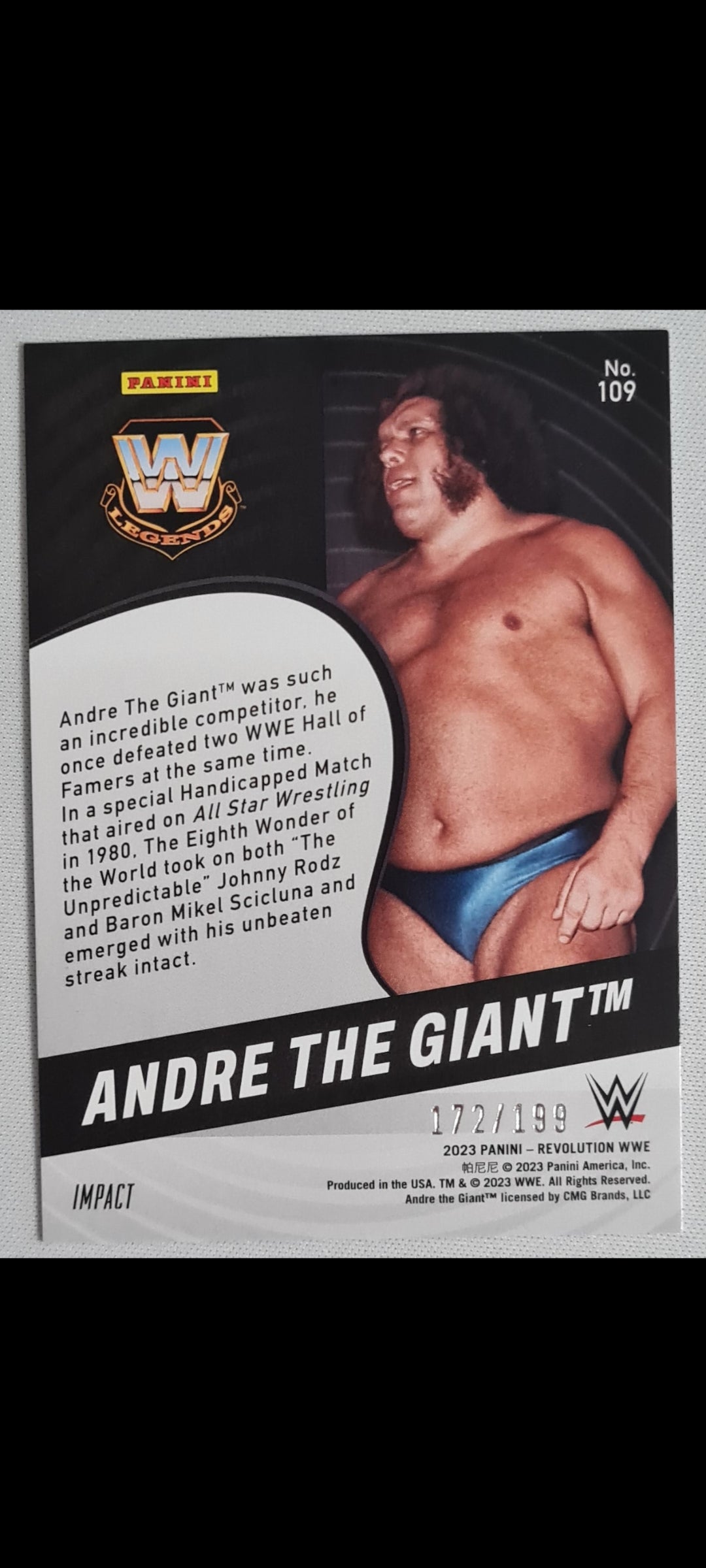 Andre The Giant - 2023 Panini Revolution WWE #109 Legends "Impact" /199